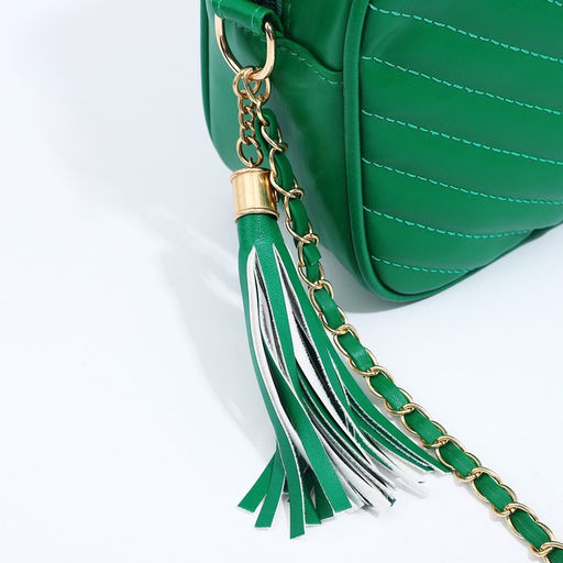 Сумка женская кросс-боди на молнии, 20×7×15 см, зелёная