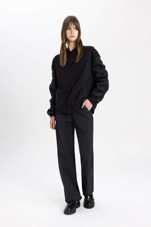 Кардиган-бомбер оверсайз с воротником-стойкой - Defacto фото 6