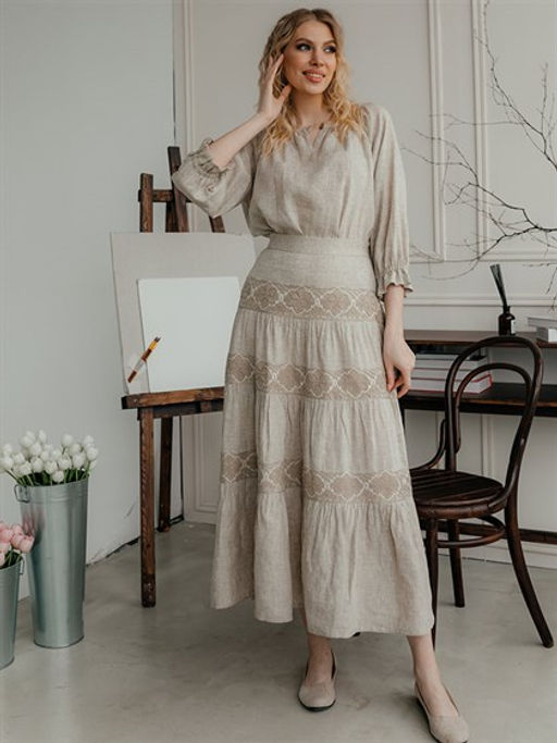 Юбка женская лен 73%, вискоза 27%