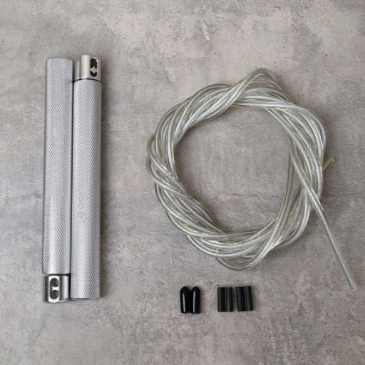Cкакалка скоростная Woohooo Tempesta Hard Pro / длина 4.5mm/3m, ручки 1.8х15.8 см / Вес 240g / Silver / уп48 - ГалеонТрейд фото 2