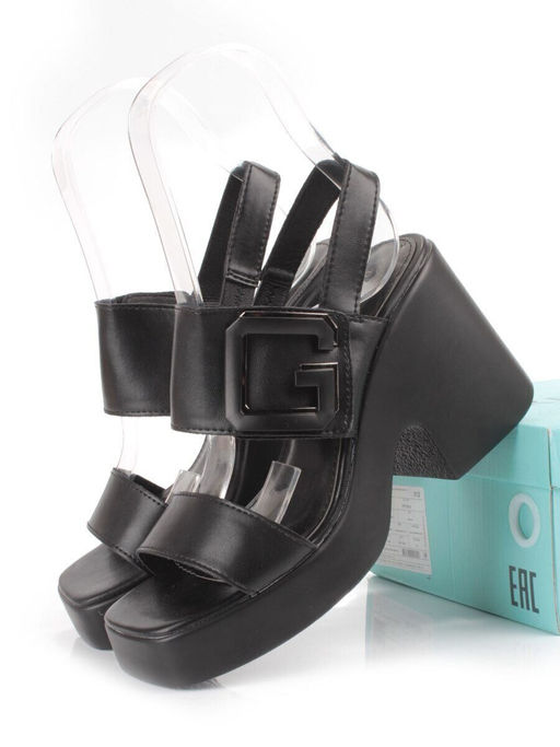 08-PEY330-2 BLACK Босоножки женские (натуральная кожа)