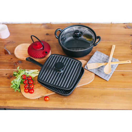 Крышка-пресс для гриля Доляна «Квадрат», чугун, 23×23 см, чёрная