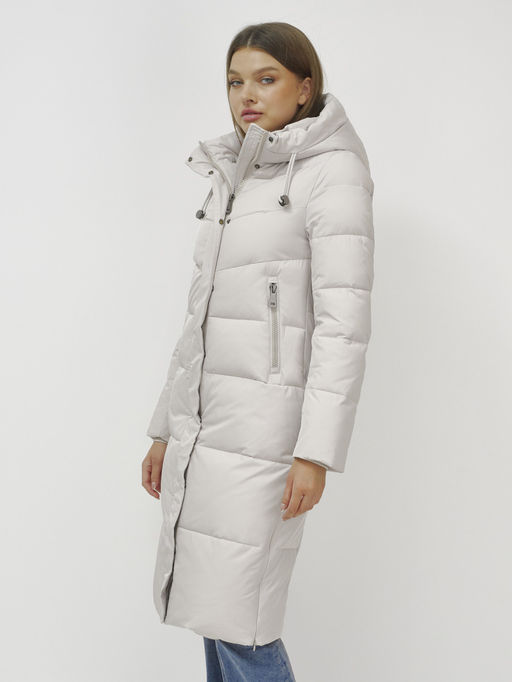 Пальто зимнее MTFORCE 9636_1B женское утепленное стеганное бежевое  фото 7