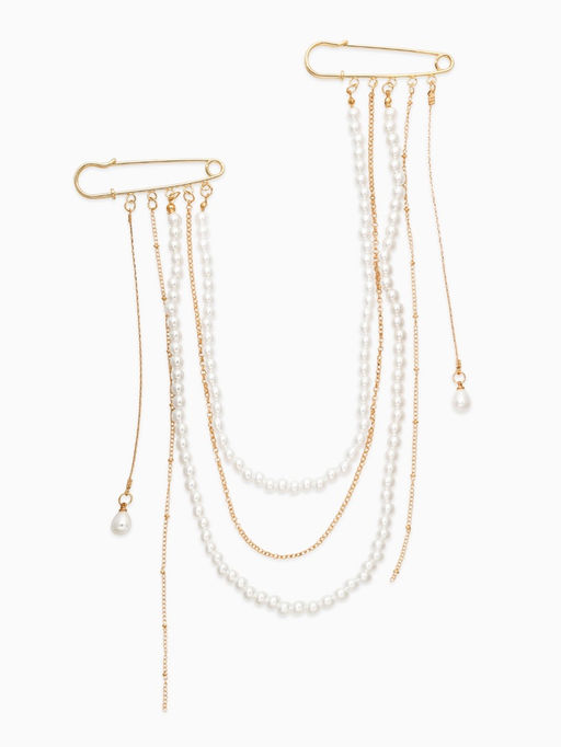 Булавки "Аксельбант", жемчуг, цвет белый в золоте