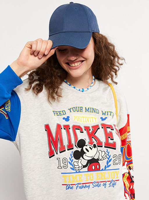 Bisiklet Yaka Mickey Mouse Bask?l? Uzun Kollu Kad?n Sweatshirt - Waikiki фото 2