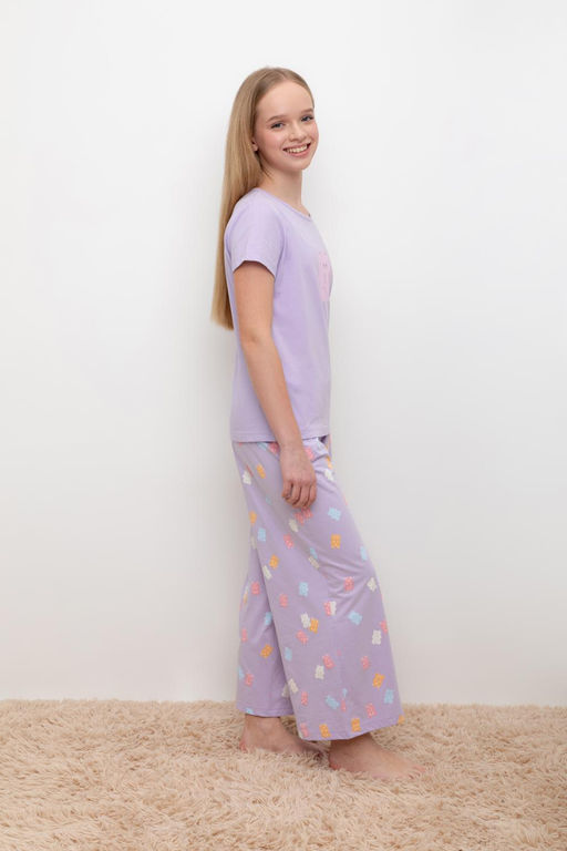 Crockid _ КБ 2827/пастельно-лиловый,мишки пижама для дев