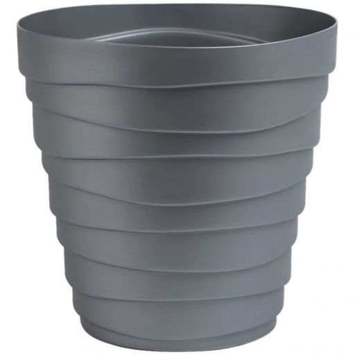 Цена за 2 шт. Кашпо для цветов пластиковое 1,4л d-14,5см "Бархан" Серебряный