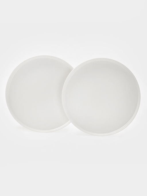 Тарелки Magistro White Snow, набор 2 шт., d=20 см, фарфор, белые
