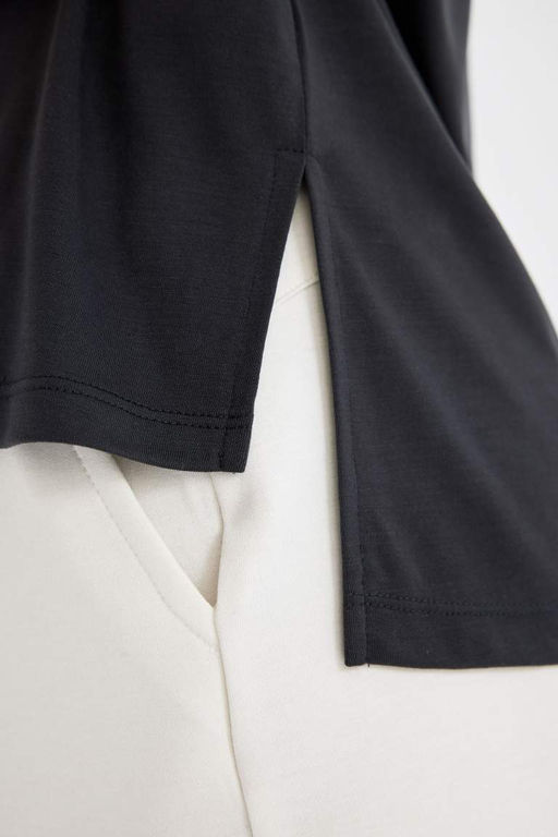 DeFactoFit Стандартная футболка из модала с круглым вырезом и короткими рукавами  фото 7