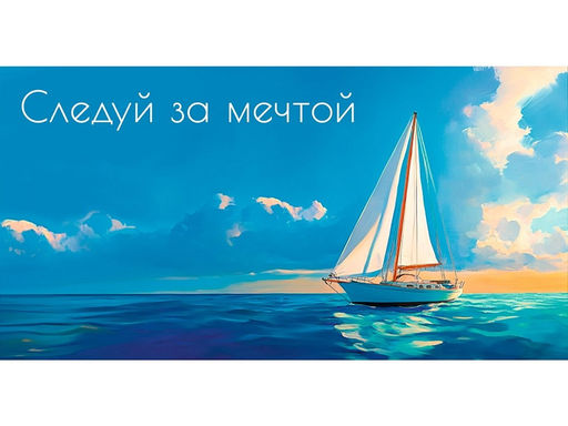 Цена за 10 шт.Конверт для денег OPTIMA "Следуй за мечтой" (1-04-0588) "Парусник"