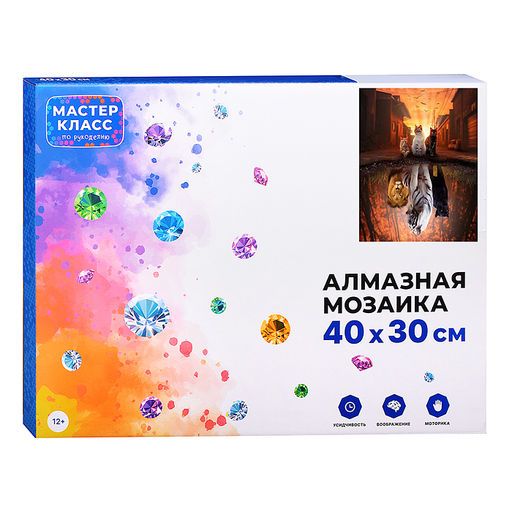 Мозаика алмазная "Воображение кошек" 30*40см.