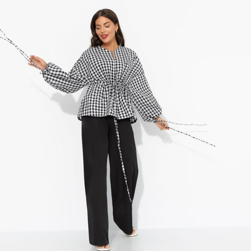 Брючный комплект‑тройка Приручённый шик (3 в 1 черно-белый)