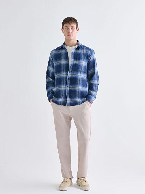 Regular Fit Ekose Gabardin Erkek G?mlek