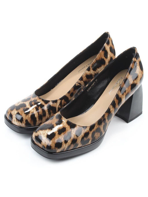 06-A126A-748PC BLACK/LEOPARD Туфли женские (натуральная кожа)