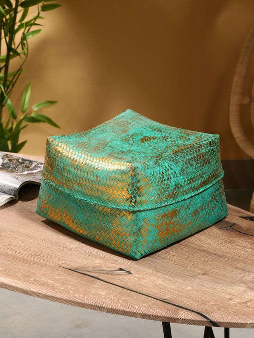 Корзинка плетёная «Голден мини», 30×30×20 см, голубая