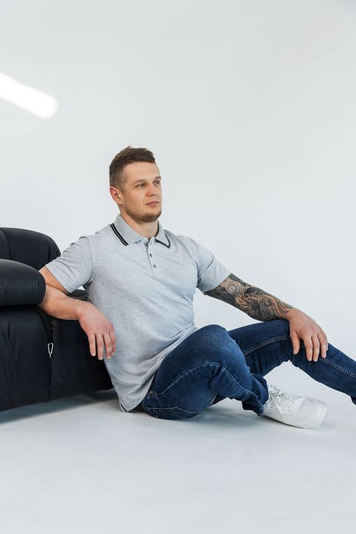 Спортивная футболка-поло Пике, 92% хлопок, 8% лайкра