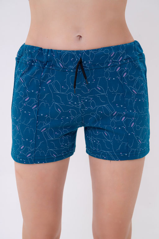 Шорты женские из кулирки Молодежные петроль