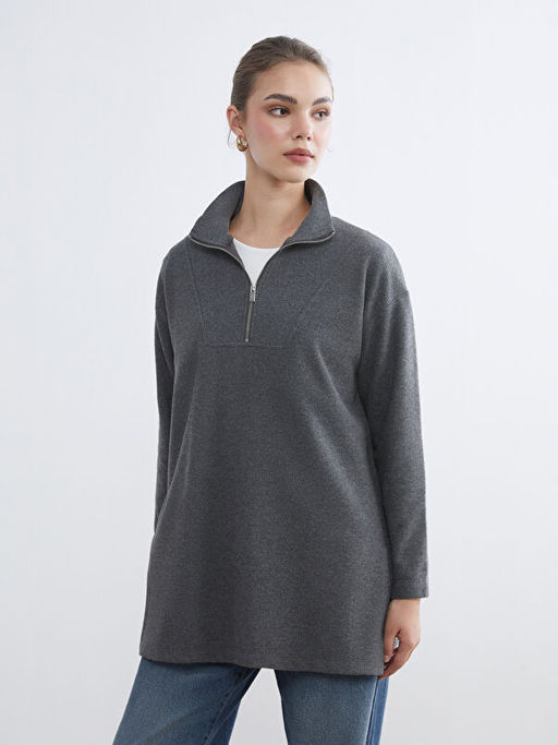 Dik Yaka Kad?n Sweatshirt Tunik