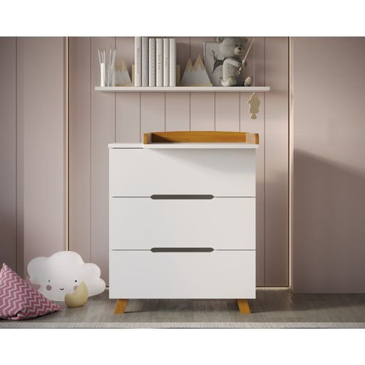 Комод пеленальный ИНКАНТО Anniken LUX 800/3, белый/бук - Simaland фото 4