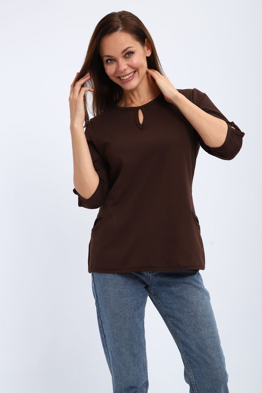 Кофта женская из футера 2-н Анфиса шоколад