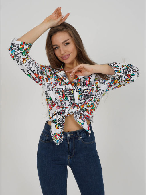 Жанетта туника женская (полоса синий) - Lovetex фото 47