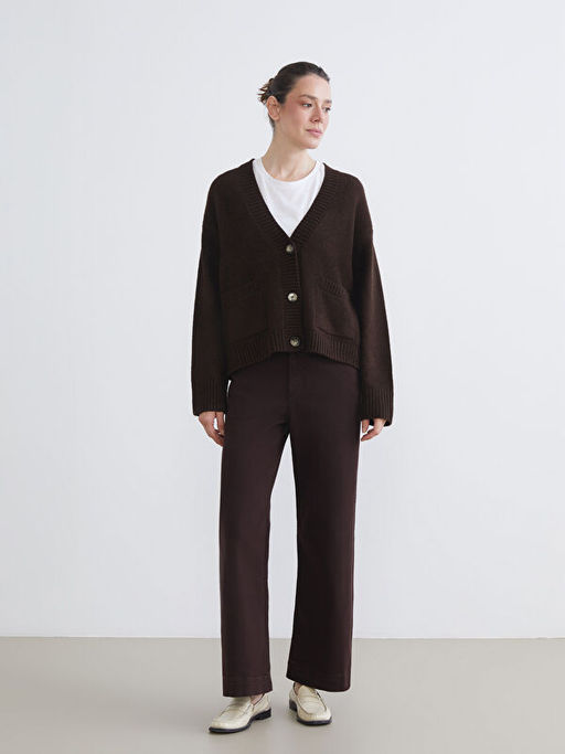 V Yaka Oversize Kad?n Triko H?rka