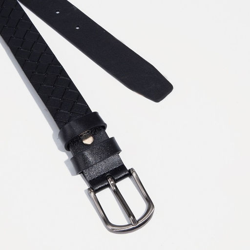 Ремень детский, ширина 3 см, винт, пряжка метал, цвет чёрный - Simaland фото 2