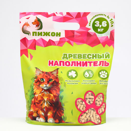 Наполнитель древесный «Пижон» 10 л