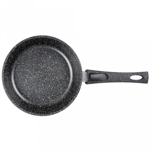 Сковорода с тефлоновым покрытием д20см "Гранит", h5,1см, s0,38см, съемная ручка из термостойкого пластика (Россия)
