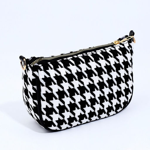 Сумка кросс-боди на молнии, цвет чёрный/белый - Nazamok фото 3