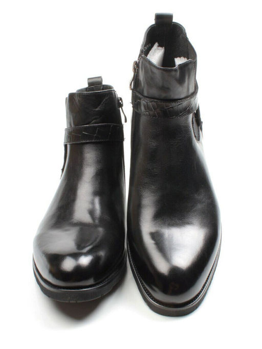 01-H9003-B82-SW3 BLACK Ботинки демисезонные мужские (натуральная кожа)