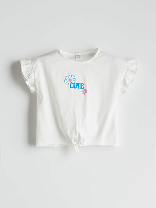 Bisiklet Yaka ?i?ekli K?z ?ocuk Ti??rt ve Tayt 2li