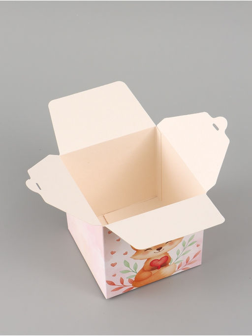 Цена за 10 шт. Коробка подарочная самосборная «Для тебя, с любовью», 12×12×12 см, с лентой