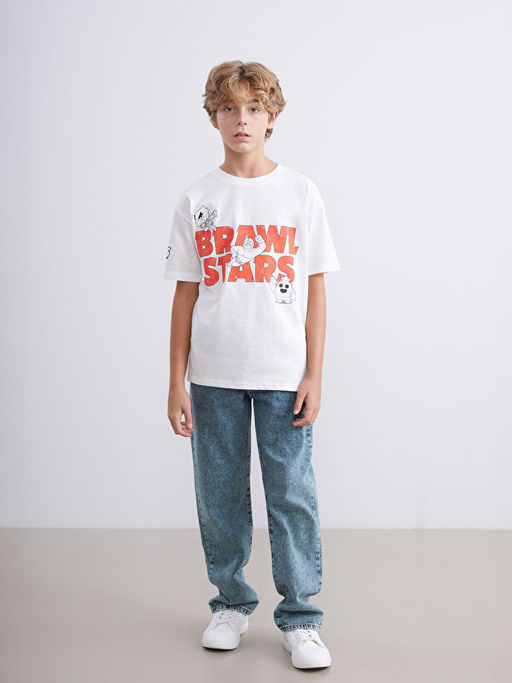 Bisiklet Yaka Brawl Stars Bask?l? Erkek ?ocuk Ti??rt