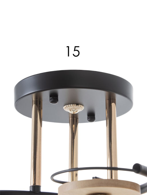 Люстра 13186/3, 3хE27, 60 Вт, чёрный/золото