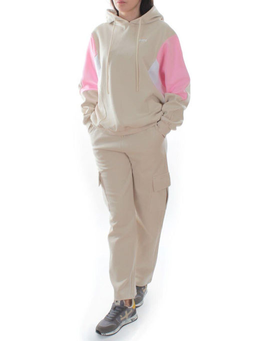 3156/3157 BEIGE/PINK Костюм спортивный женский (95% хлопок, 5% эластан)