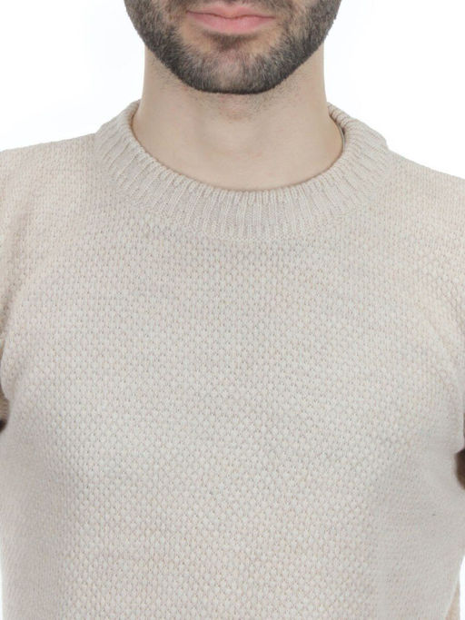 L632 LIGHT BEIGE Джемпер мужской (100% шерсть) - Фабричный китай фото 6