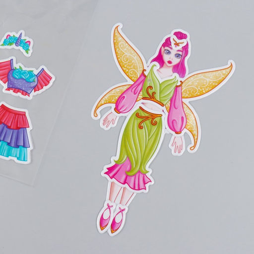 Цена за 2 шт. Наклейка-игра «Одень куклу. Эльф и единорог», для скрапбукинга, творчества, пластик, 15×20 см