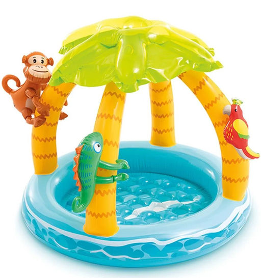 Детский надувной бассейн с навесом 102х86 см Тропический остров 45л, от 1 до 3 лет - Intex фото 4