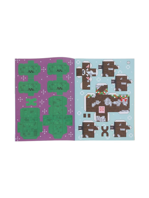 Новогодний набор «Кубический сюрприз», 4 книги + плакат, 3Д наклейки, очки, свечка, фигурки