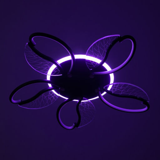 Люстра потолочная BayerLux «Астрид», 5хLED, 110 Вт, 3000-6000К, RGB, черный, 65×65×8 см