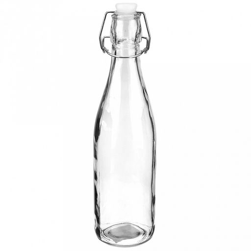 Бутылка стеклянная бугельная крышка Кристалл 0,5л h27см, д/горла 2см, форма круглая (д/основания 6см) (Китай)
