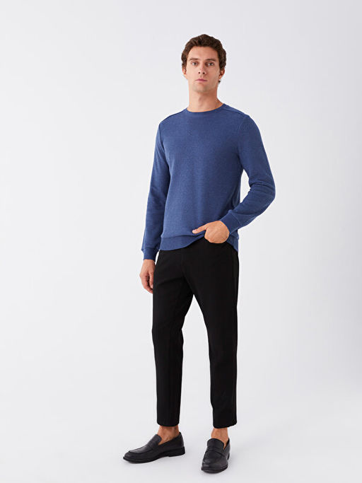 Bisiklet Yaka Uzun Kollu Erkek Sweatshirt