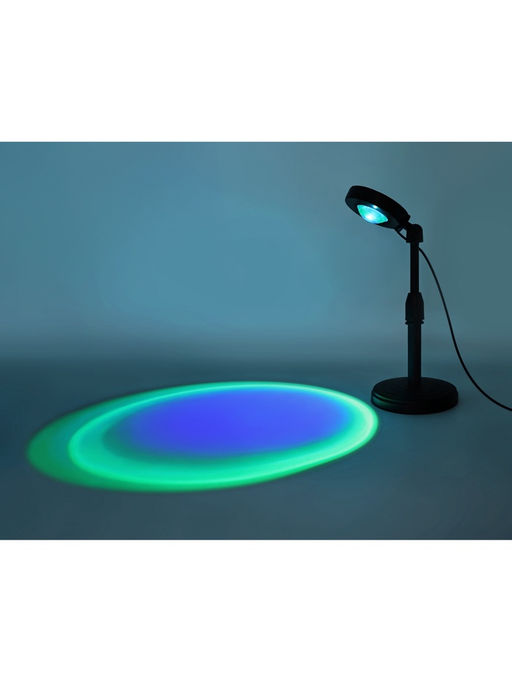 Лампа настольная атмосферная DE8385, LED, 3Вт, RGB, d12 h28 см, чёрный, с ПДУ