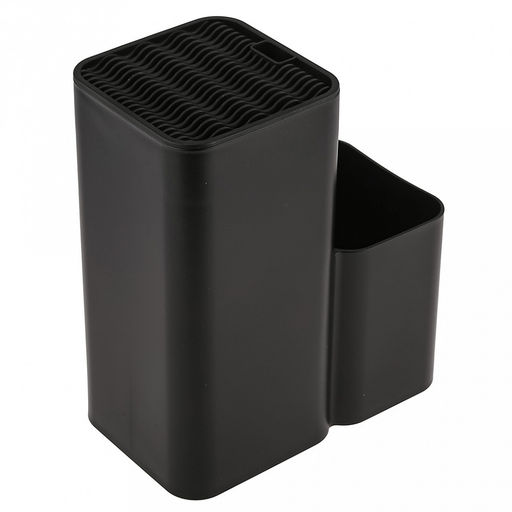 Подставка для ножей и столовых приборов пластмассовая 19х11х22,5см, черный (Россия)