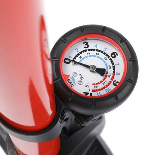 Насос напольный с манометром COMIRON CHINOOK, стальной цилиндр, ручка и ножки литой PP пластик, Presta-Schrader-Dunlop, 11 бар, вес 871гр. /уп 20 - Галеонтрейд фото 5