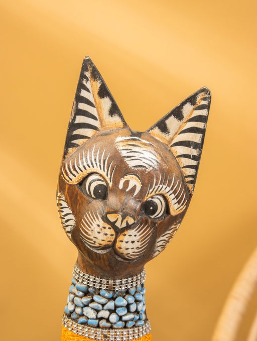 Сувенир «Кошка», 60×14×6 см, дерево, коричневый, МИКС