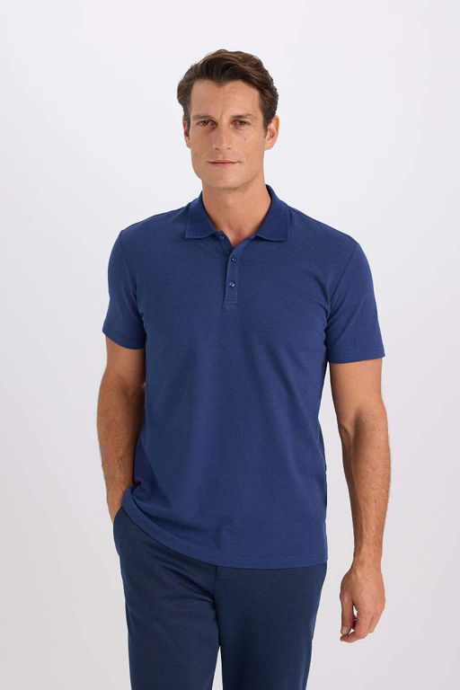 Slim Fit Dar Kesim Basic Duz K?sa Kollu Polo Tisort - Defacto фото 2