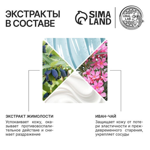 Гель для душа женский с иван чаем и экстрактом жимолости, 300 мл, URAL LAB фото 3