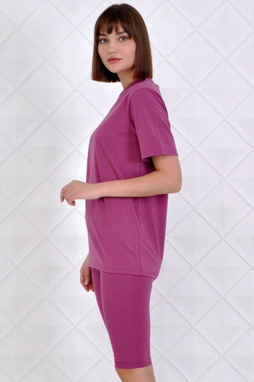 Арт. 2715 Костюм с велосипедками 42-50 (5 шт) Цвет:верх-фуксия, низ-фуксия - Калинка фото 17